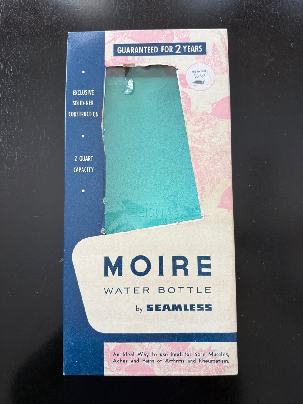 Vintage Moire Water Bottle By Seamless Water Company w/ Solid-Nek Construction